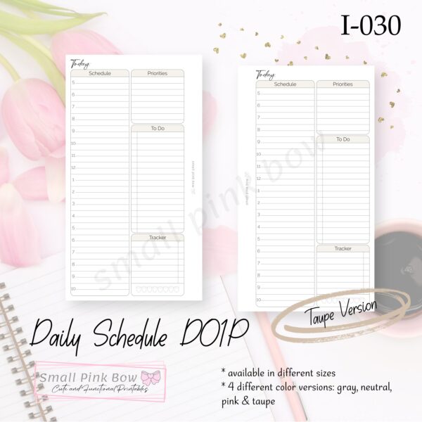 I-030: Daily Schedule DO1P - Taupe