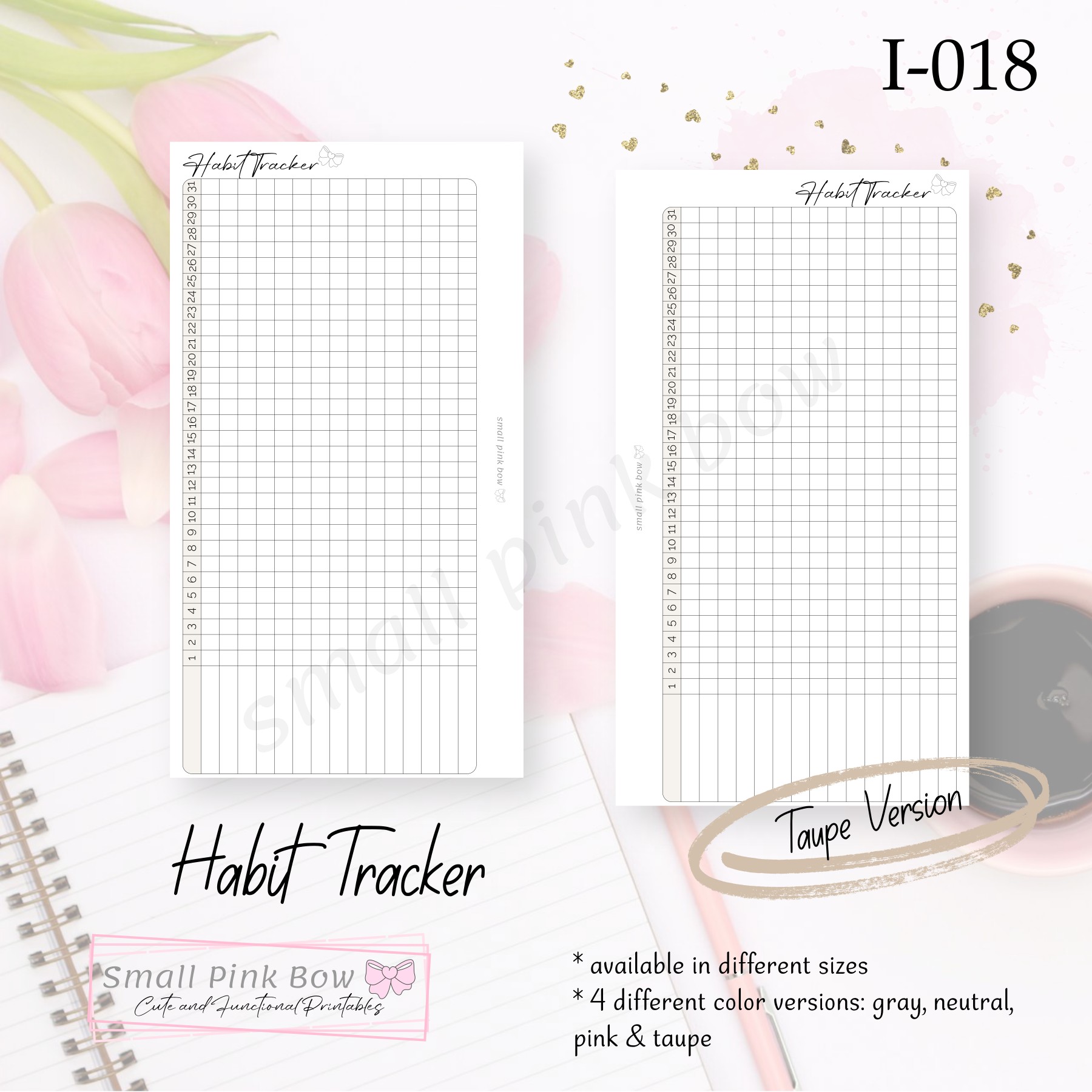 I-018: Habit Tracker - Taupe