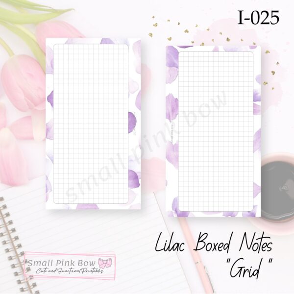 I-025: Lilac Boxed Notes - Grid