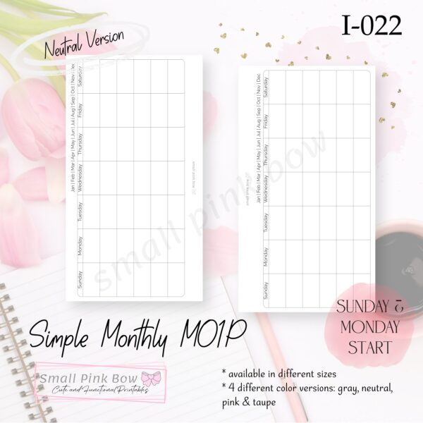 I-022: Simple Monthly MO1P - Neutral