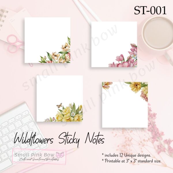 ST-001: Wildflowers Sticky Notes